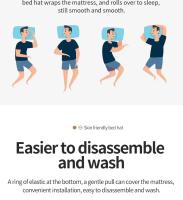 Sábana Ajustable De Color Sólido Premium Ultra Suave Tejido De Sateen Para Noches Cálidas Hipoalergénica Y Fácil De Limpiar Ropa De Cama - details 5