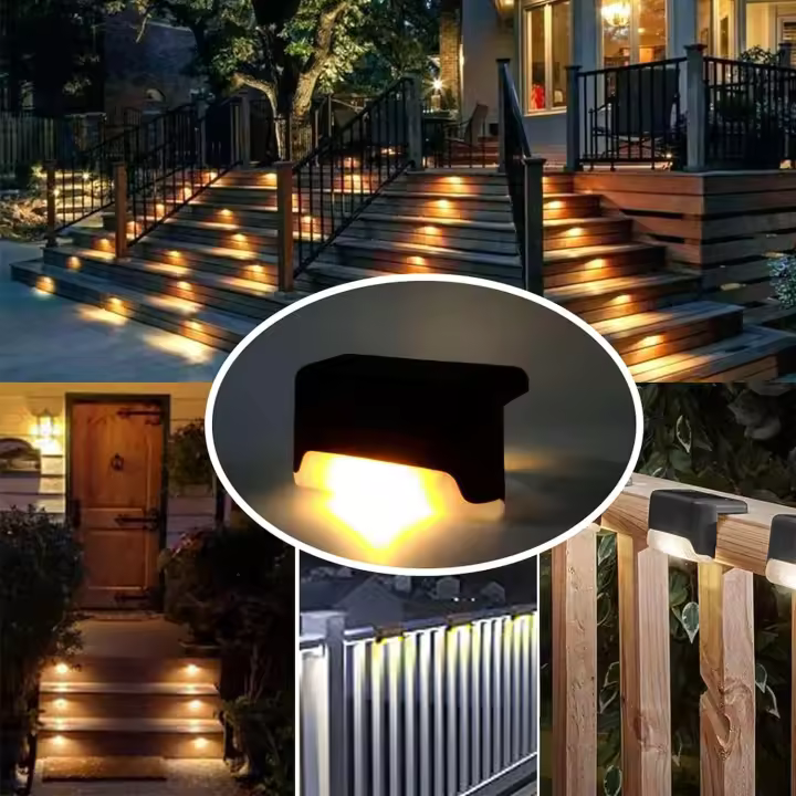 Luces Solares Para Pared 12 Piezas Luz LED Impermeable Para Accederillas Escaleras Valla Jardín Patio Camino Exterior - 1