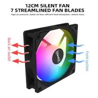 COOLCIRC P1 Ventilador De Enfriamiento Para CPU 120x120x25mm 12V Silencioso RGB Para Enfriamiento De Aire De La Caja De Computadora - details 3
