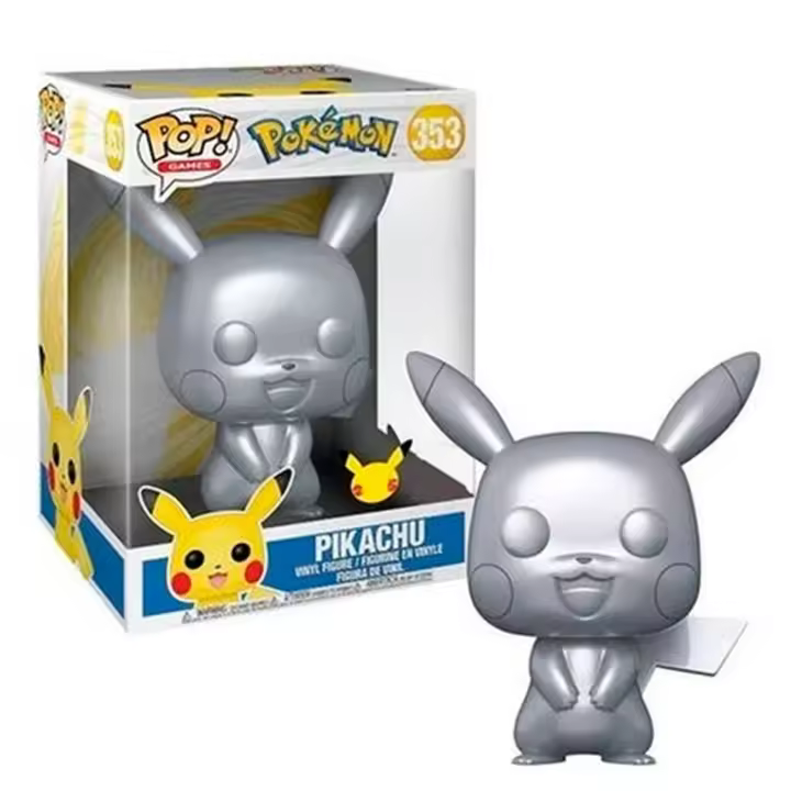 Funko pop jumbo pokemon s6 pikachu plateado efecto metalico 10pulgadas edicion especial exclusivo 59873 - 1