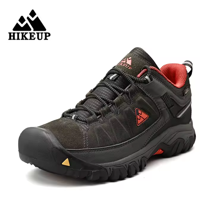 HIKEUP Zapatos De Senderismo Para Hombres Calidad Superior Duraderos De Cuero Suela De Goma Para Actividades Al Aire Libre Talla Verdadera - 1