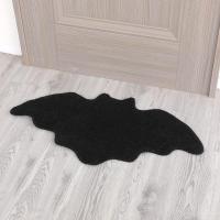 Alfombra De Baño De Halloween Con Diseño Irregular De Murciélago Y Red De Araña Antideslizante Para Sala De Estar Dormitorio Cocina - details 4