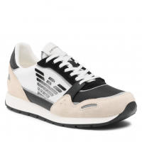 Emporio Armani Zapatillas Zapatos Hombre Beige Negro X4X537 XM678 Q826 - details 5