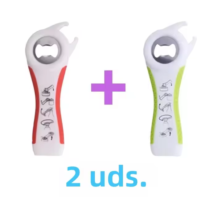Abrigo De Botellas Y Latas Multifuncional De Acero Inoxidable Y Plástico 2PCS 5 En 1 Negro Herramienta De Cocina Para Cerveza Y Soda - 1