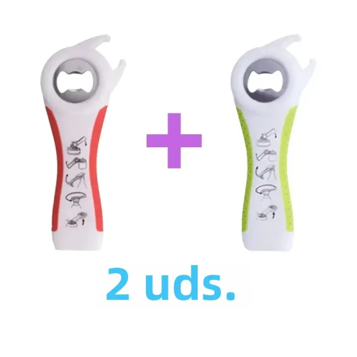 Abrigo De Botellas Y Latas Multifuncional De Acero Inoxidable Y Plástico 2PCS 5 En 1 Negro Herramienta De Cocina Para Cerveza Y Soda - 1