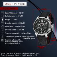 Reloj De Pulsera De Cuarzo Para Hombre PAGANI DESIGN 2024 Lujo Casual Resistente Al Agua 100M Cristal De Zafiro Acero Inoxidable VK63 Con Marcadores Arábigos Y Luz Trasera - details 6