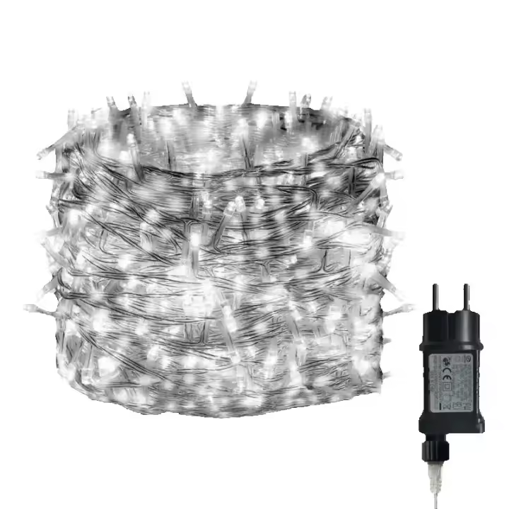 Guirnalda de luces LED de 30 m, 300, 8 Modos impermeables, función de Memoria y temporización incorporada, Jardín interior y exterior, Boda, Árbol de Navidad (Azul Blanco cálido) - 1