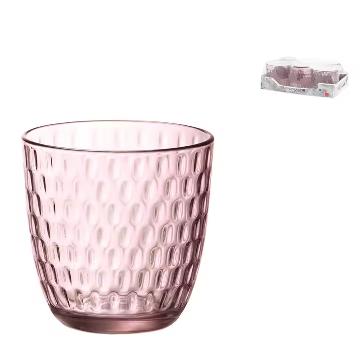 H&H Juego de Vasos de Cristal Rosa 29 CL - 1