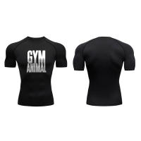 Camiseta De Correr Para Hombre GYM ANIMAL Compresión Secado Rápido Manga Corta Deporte Tops Tees Elasticidad Fitness Bodybuilding Sportswear - details 6