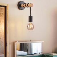 Lámpara De Pared Vintage En Madera Retro Fijación En Pared Luz Interior Decorativa Para Hogar Comedor Dormitorio Iluminación - details 8