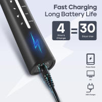 Seago cepillo de dientes eléctrico sónico, cepillo electrico con 8 cabezas, carga USB, cepillo de dientes eléctrico ultrasónicos 5 modos y temporizador, IPX7 Impermeable, para viaja (negro) - details 15