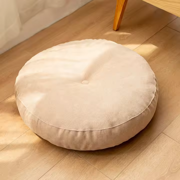 Cojín De Piso Redondo Para Meditación Y Yoga Colores Sólidos Sofá Silla Cojín De Asiento Oversize Almohada De Piso JAF122 Para Adultos - 1