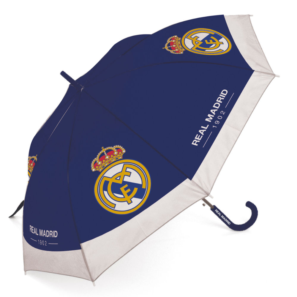 Paraguas Real Madrid Azul Marino Y Blanco Escudos 95 Cm 83251