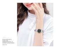 Reloj De Lujo Para Mujer 29mm Moda Acero Inoxidable Con Diamantes Rosa Minimalista Reloj De Pulsera Para Niña Viajes Al Aire Libre - details 12