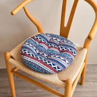 Almohadilla De Silla De Comedor Gruesa 40*40cm Estilo Moderno No Eslipiente Redonda Para Estudiantes Oficina Comedor Con Diseño De Tela Impresionada - details 0