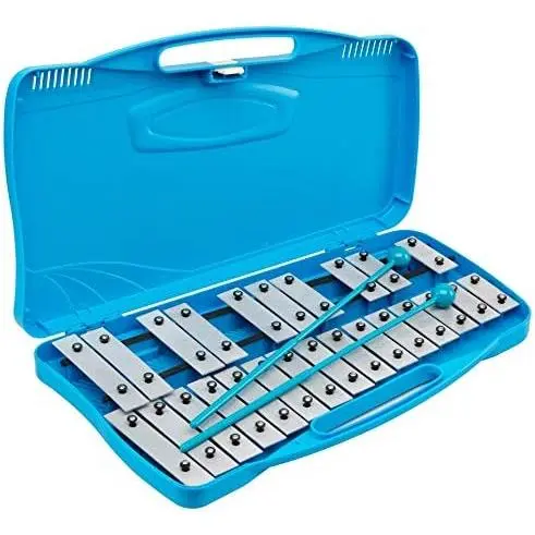 ROCKSTAR MUSIC Metalófono SG-25N Cromático 25 Teclas con Estuche color azul y teclas plateadas - 1