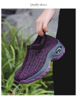Zapatillas Deportivas Casuales Para Mujer 2024 Suela Gruesa Con Almohadilla Aire Tacón Inclinado Zapatos De Moda Para Mamá Zapatos Transpirables Y Elevados - details 8
