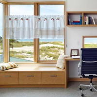Cortina De Cocina Blanca Transparente Voile Para Ventana Puerta De Café Decoración De Hogar Para Dormitorio Y Sala De Estar - details 0