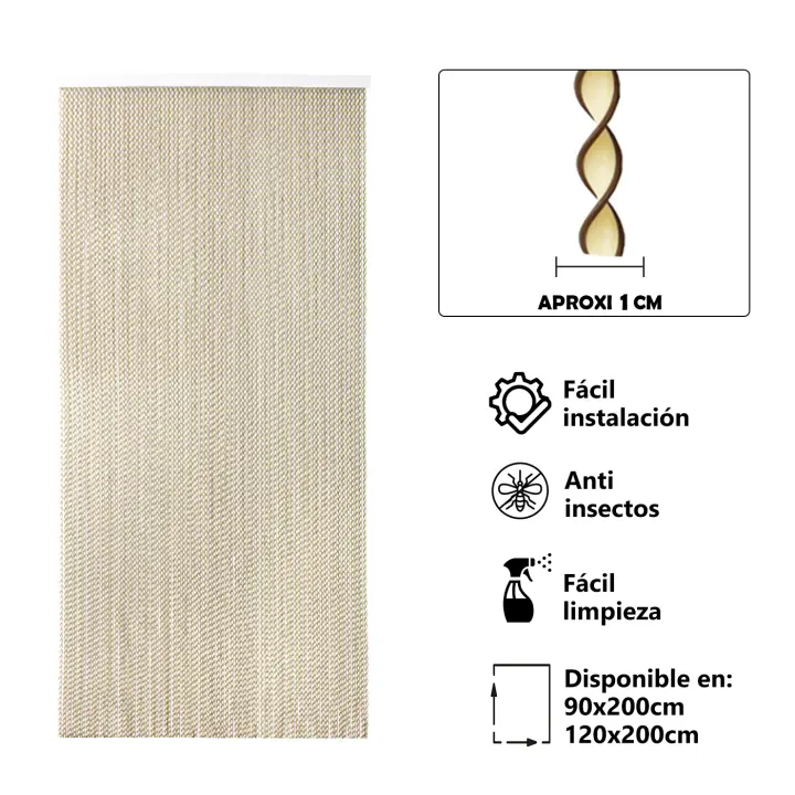 Cortina  de PVC Espiral Anti insectos. Ideal para Puerta Exterior o Interior. Variedad de modelos 90cm/120cm - 1