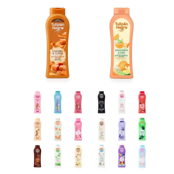 Gel de Baño Tulipán Negro 650ml pack de 1 botella/3 botellas/6 botellas con 20 olores diferentes a elegir,gel de ducha Tulipán Negro unisex para piel normal nutriente aporta gran suavidad a la piel dejandola muy perfumada Maximo proteccion para envio - 1