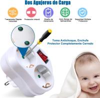 2 en 1 Adaptador con Interruptor y 2 Enchufes Schuko, Adaptador de Regleta, hasta Carge 3680W, 16A/250V~, Blanco, 2Pcs.WKL Store - details 1