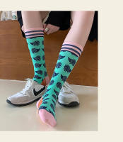 Calcetines De Algodón Coloridos Para Mujer 2024 Moda Primavera Otoño Plantas Echinacos Sloth Estilo Trendy Personales - details 14