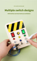 Tablero De Ocupaciones Para Bebés Montessori Con Interruptores LED Juguete Sensorial De Madera Juegos Para Niños Regalos Educativos - details 5