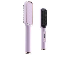 🎁【Detalles para Mamá】Cepillo alisador de pelo iónico negativo, peine caliente con pantalla LED, antiquemaduras, apagado automático, calentamiento rápido, 30 ajustes de temperatura para casa, de viaje y salones de belleza - details 1