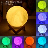 Lámpara De Noche Lunar LED Con Base Y Batería Decoración Para Dormitorio Regalo Para Niños Luz Estelar Para Habitación - details 0