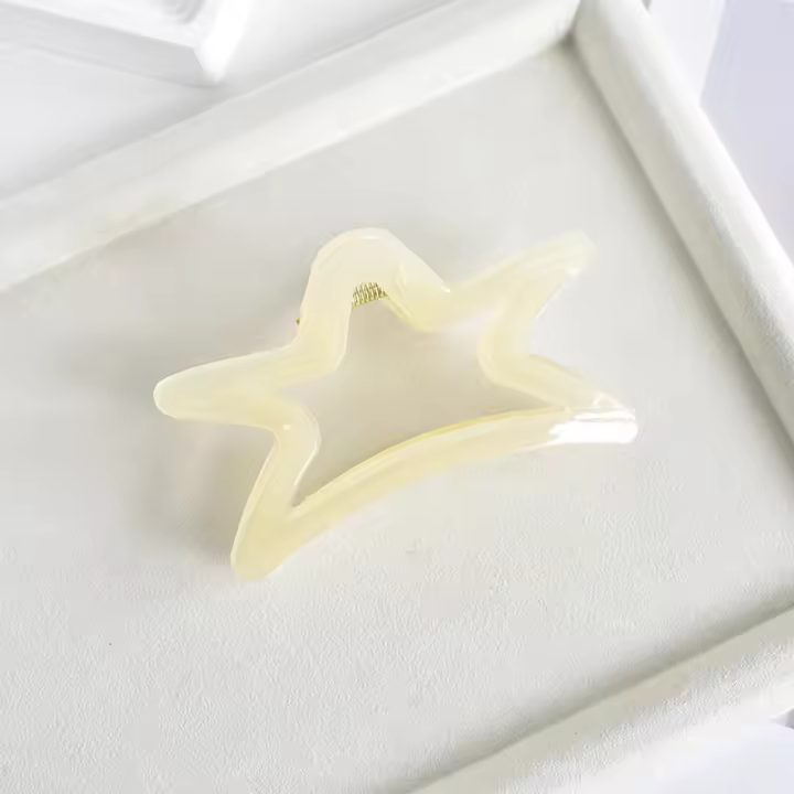 Pinza De Pelo De Acrílico Con Agarre Suave Dientes De Tiburón Simple Accesorio De Pelo De Lujo Decorativo Para Mujer - 1