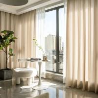 Cortinas De Tulle Sólidas Para Sala De Estar Ventanas Cortina Transparente Para Puerta De Sala Decoración Suave Rideau Voilage Textura - details 1