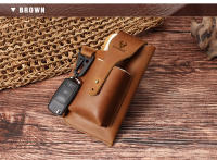 Bolsa De Cintura Para Hombre HUMERPAUL De Cuero Genuino Estilo Vintage Casual Porta Móvil Cigarrillos Bolsa Exterior Pequeña Holster De Anillo - details 9