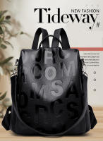 Mochila antirrobo con letras para mujer, bolso de hombro femenino de cuero PU de alta calidad, bolso escolar impermeable para niña - details 0