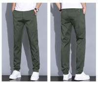 Pantalones Casuales Para Hombre Verano 2024 Elásticos Ajustados De Cintura Media Color Sólido Talla 28-38 Ropa De Marca Coffee - details 5