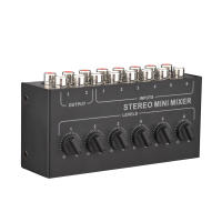 Mini Mezclador Estéreo De 6 Canales Pasivo RCA Portátil Distribuidor De Audio 6 in 2 out Control De Volumen Sin Batería Requerida - details 4