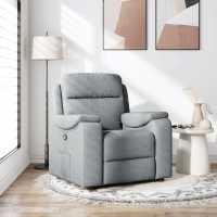 vidaXL Sillón reclinable de tela gris taupe en color Taupé/Gris claro/Negro y más - details 1
