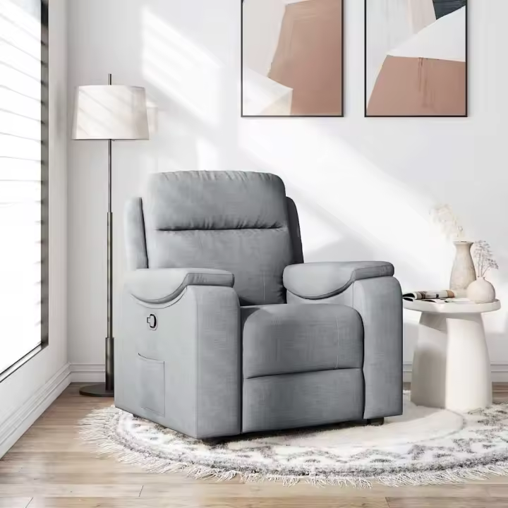 vidaXL Sillón reclinable de tela gris taupe en color Taupé/Gris claro/Negro y más - 1