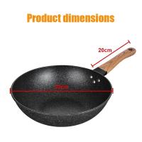 Sartén De Piedra Maifan Antiadherente Para Fogón Y Inducción Cocina Duradera Sartén De Res Meat Eco-amigable Con Cubierta De Vidrio - details 7