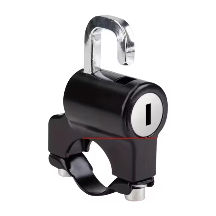 Cerradura De Seguridad Portátil Para Motocicleta Y Bicicletas Universal Antirrobo Para Manillar De 22-28mm Accesorios Moto Negro - 1