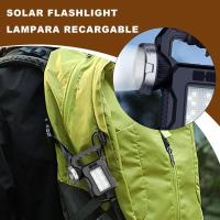 Linterna solar, linterna LED, linterna multiusos potente recargable para exteriores, para camping, senderismo, viajes, exploración, 3.1 x 1.3 x 5.3 pulgadas, 142 g, material ABS - details 0