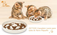 PETTOM Comedero Antivoracidad para Gatos Perros Pequeños, Cuenco Tazon Platos Interactivo con Fondo Antideslizante para Comida Lenta Gato Mascotas Perro Pequeño 16x16 cm - details 0