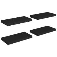 vidaXL Estantes flotantes de pared 4 uds MDF 50x23x3,8 cm Blanco brillante, negro brillante, gris brillante Mueble Almacenaje Estantería para Oficina, Estudio, Dormitorio Estantería/Librería/ mueble de Almacenamiento - details 0