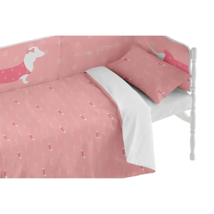 BOHEME - Funda nórdica Cuna Mrs Pooch Continuo 115X145, 100% algodón. Incluye funda de almohada - 1