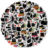 Pegatinas De Gato Negro Etori Life 45pcs/Box Impermeables Para Computadora Y Scrapbooking Estación Creativa De Suministros De Oficina - details 0
