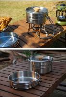 Juego De Ollas Para Camping NOBANA De Acero Inoxidable 304 Kit De Cocina Al Aire Libre Equipamiento De Picnic Y Senderismo - details 10