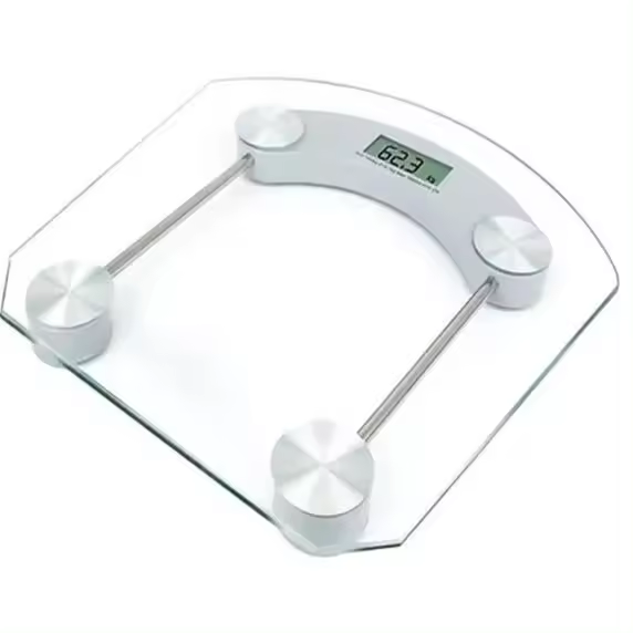 IPSDI Báscula de Baño Digital 2 Opciones de Peso Kg/Lbs Vidrio Templado Pantal LCD Balanza de Peso Corporal Alta Precisión Auto Encendido Auto Apagado Resistencia 180KG - 1