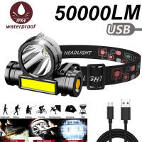 Linterna Frontal LED Potente Torcha Recargable USB Impermeable Para Camping Y Pesca Luz De Cabecera Con Ángulo De Haz De 60° - details 0