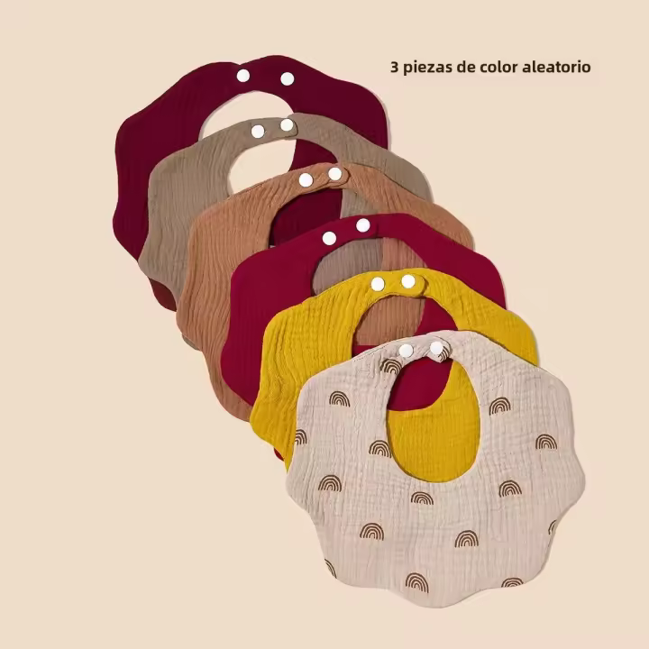 Baberos de Bandana para bebé, niño y niña recién nacido, Color aleatorio, 3 paquetes - 1