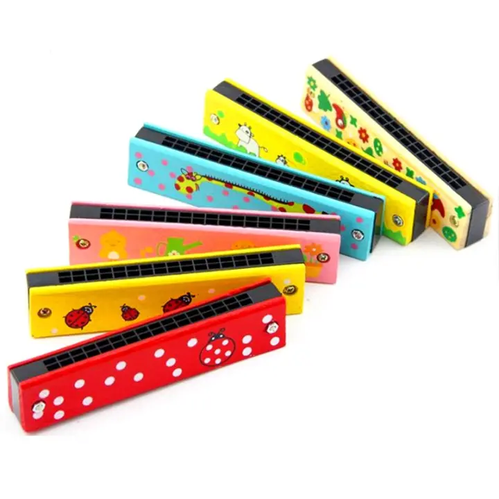 3Pcs Harpa De 16 Agujeros Instrumento Musical Montessori Juguete Educativo Para Niños Patrón Cartoon Regalo Para Niños Instrumento De Viento - 1