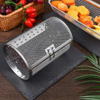 Carcasa De Acero Inoxidable Para Barbacoa Y Horno Accesorios Para Air Fryer Cesta De Freír Universal Grilled Cage Drum Rack Para Café Y Carne - details 2